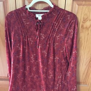 Rust Long tunic blouse Style & Co S
